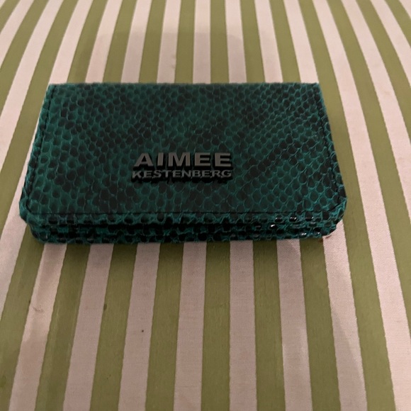 Aimee Kestenberg Teal Textured Card Holder - Picture 1 of 4